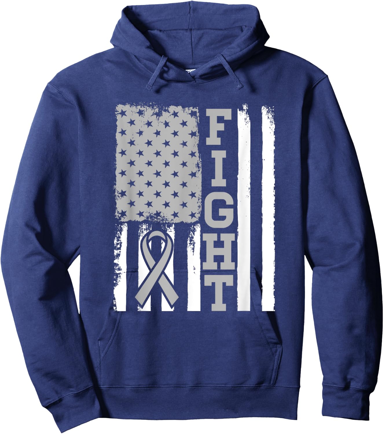 Fight Flag - Brain Cancer Shirt For Brain Cancer Fighter Hoodie - Hoodie | Navy