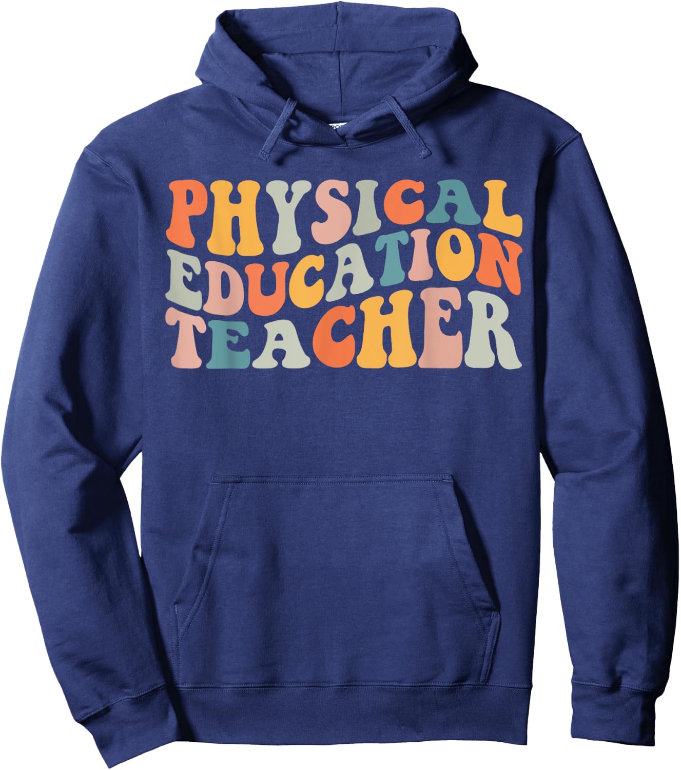 PE Teacher Vintage retro groovy Physical Education Teacher Women Hoodie - Hoodie | Navy