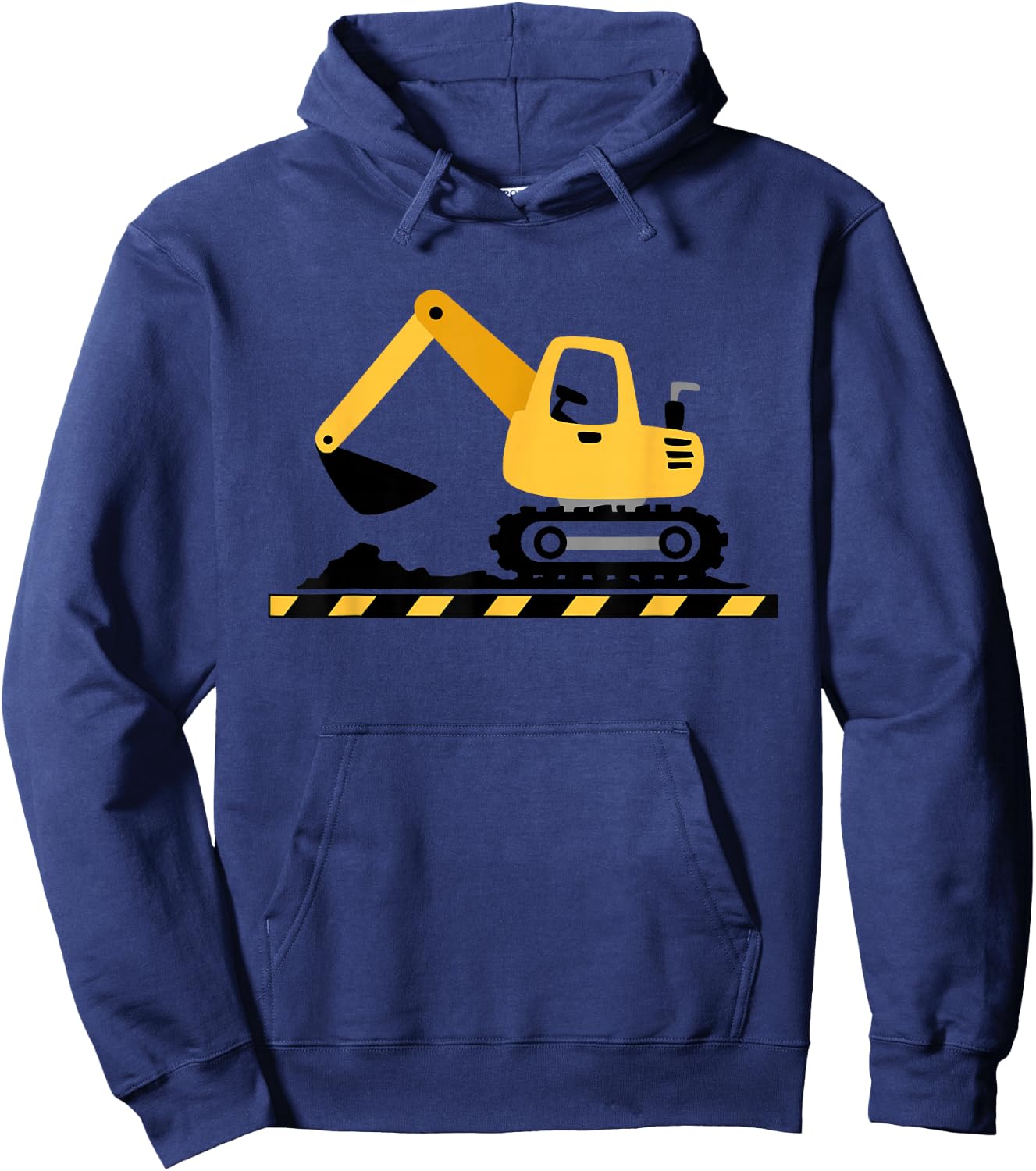 Excavator Construction Site Construction Worker Truck Construction Site Vehicle Boy , gray Hoodie - Hoodie | Navy