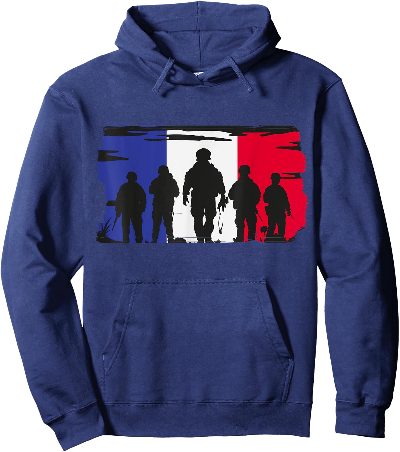 Soldiers and French Flag Gift Old Military , Black, S Hoodie - Hoodie | Navy