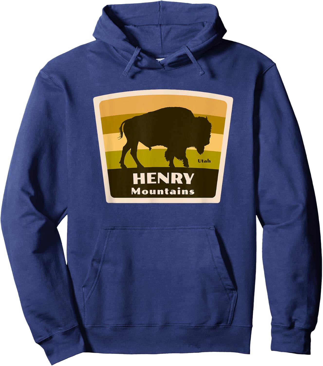 Henry Mountains Utah Bison Herd Vacation Trip Souvenir Hoodie - Hoodie | Navy