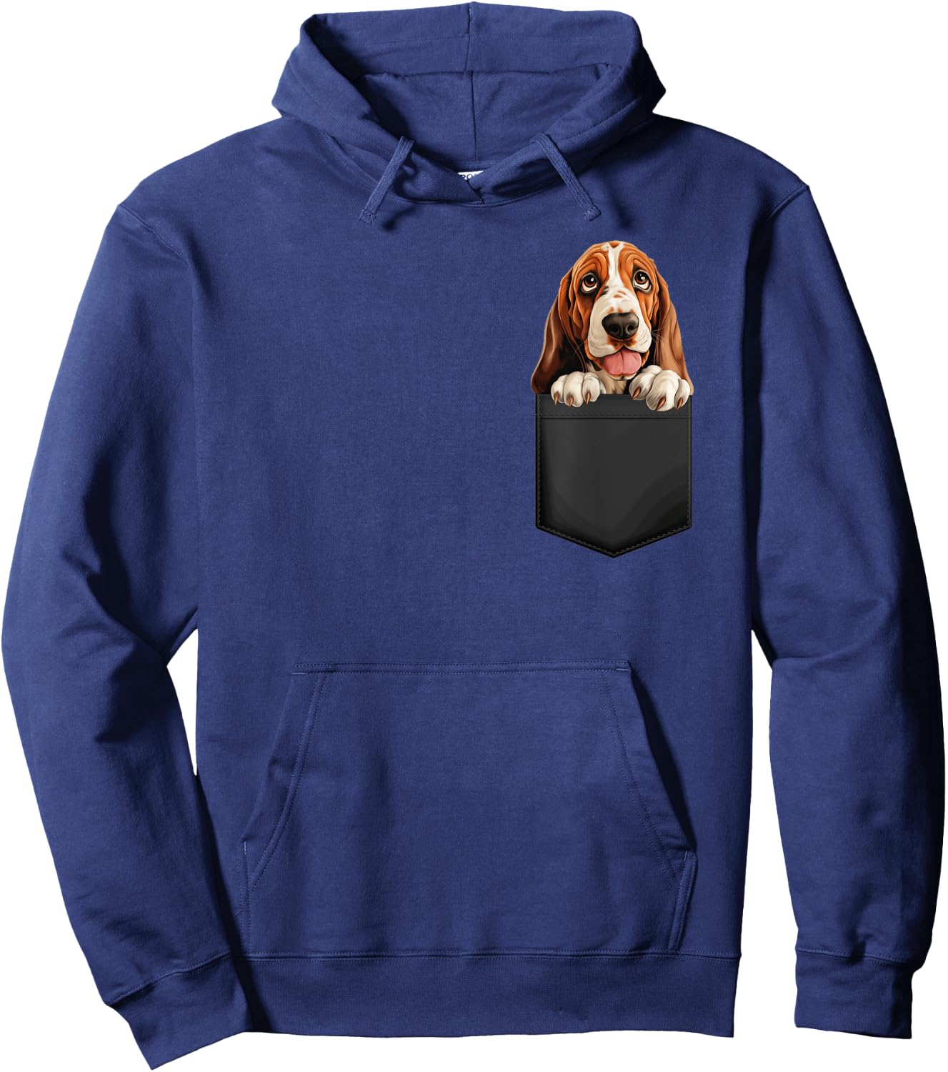Basset Hound Puppy In A Pocket Animal Lover , Black, S Hoodie - Hoodie | Navy