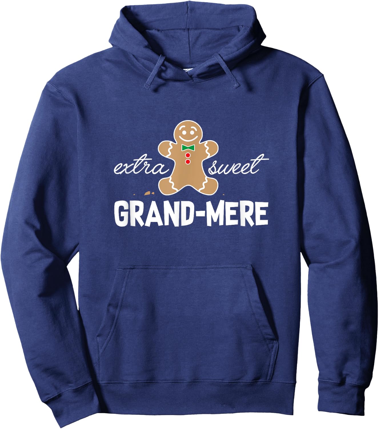 Extra Sweet Grand-mere T-Shirt_ Cute Christmas Gingerbread Hoodie - Hoodie | Navy