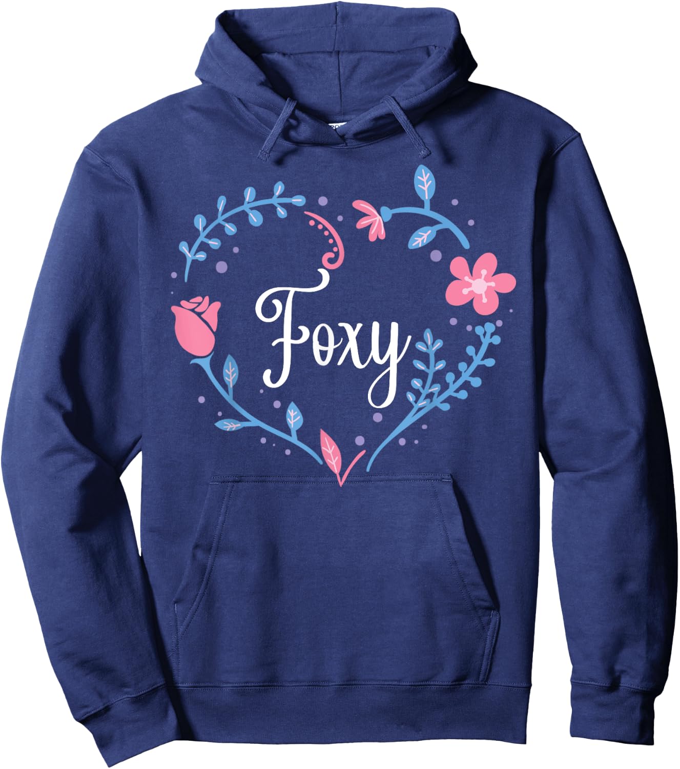 Flower Foxy Grandma Christmas Birthday Gift Hoodie - Hoodie | Navy