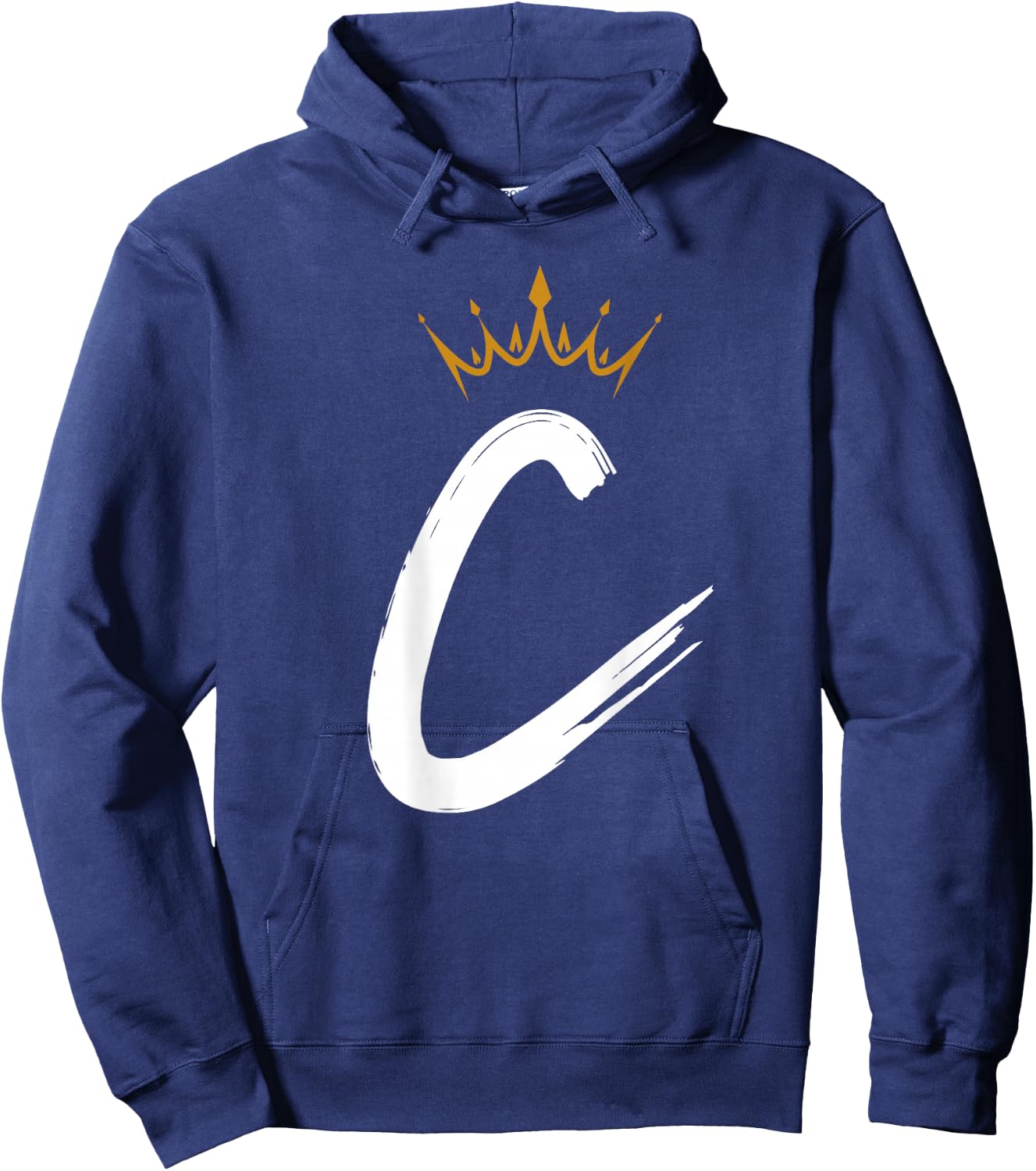 Queen King Letter C - BACKSIDE Letter With Crown Alphabet Hoodie - Hoodie | Navy