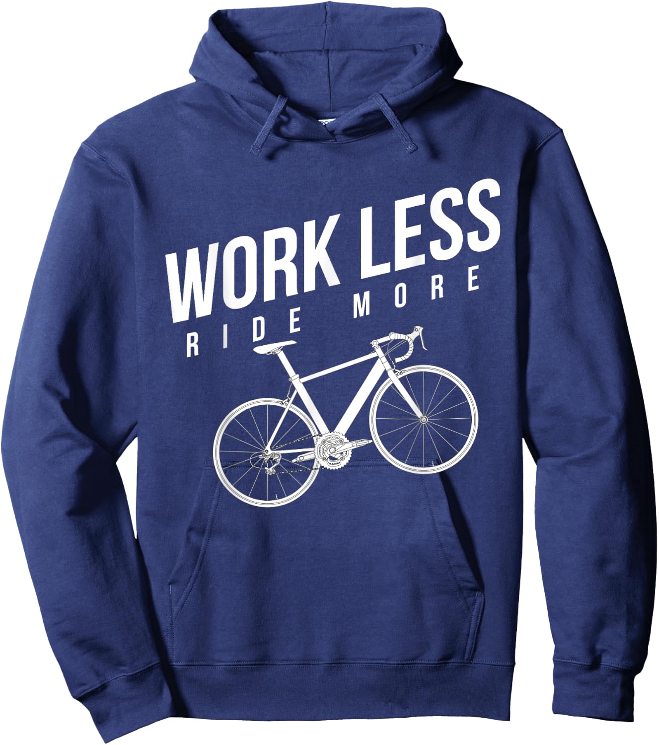 Work Less Ride More Bike Hoodie - Hoodie | Navy