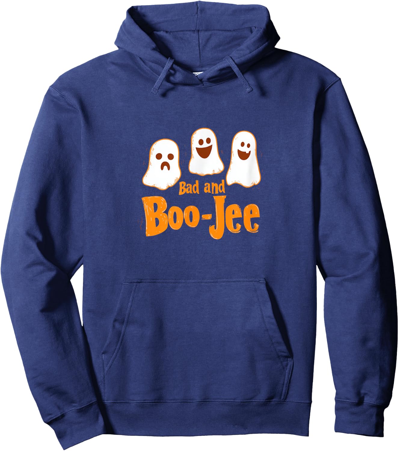 Bad and Boo-Jee Funny Ghost Halloween Design Hoodie - Hoodie | Navy