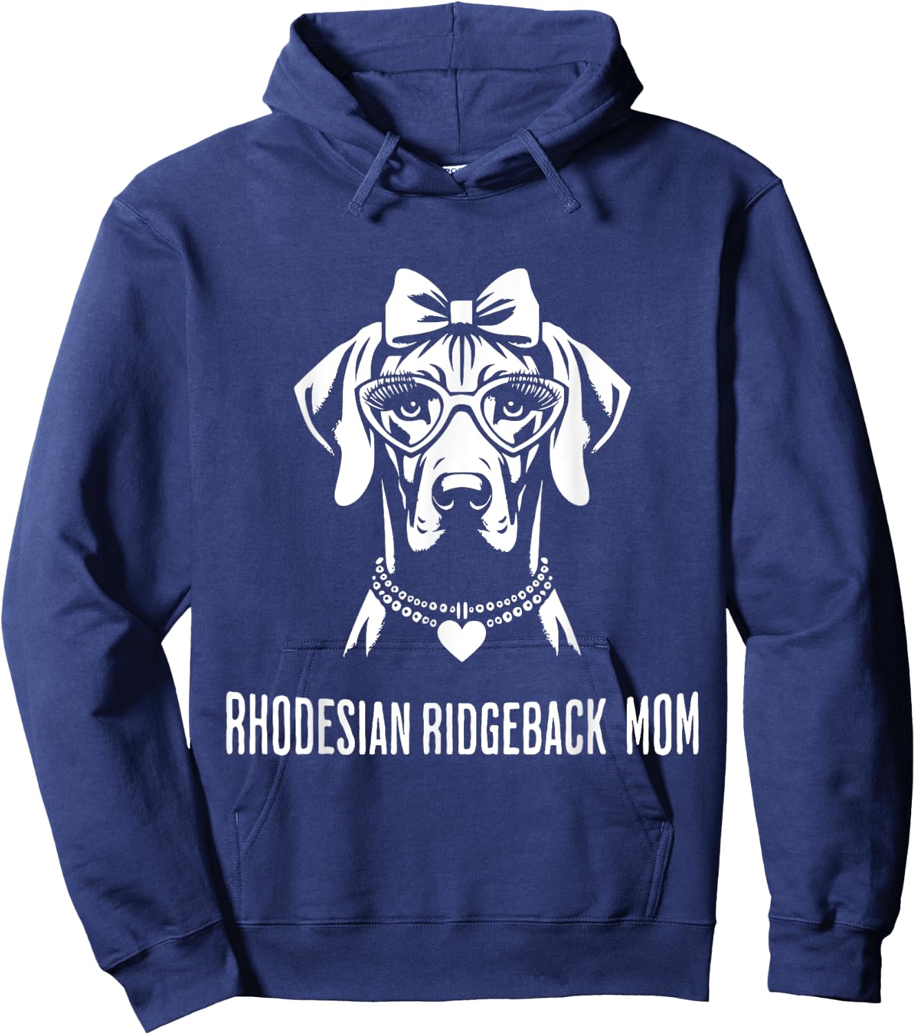 Rhodesian Ridgeback Mama Hund Herz Grafikdesign Hoodie - Hoodie | Navy
