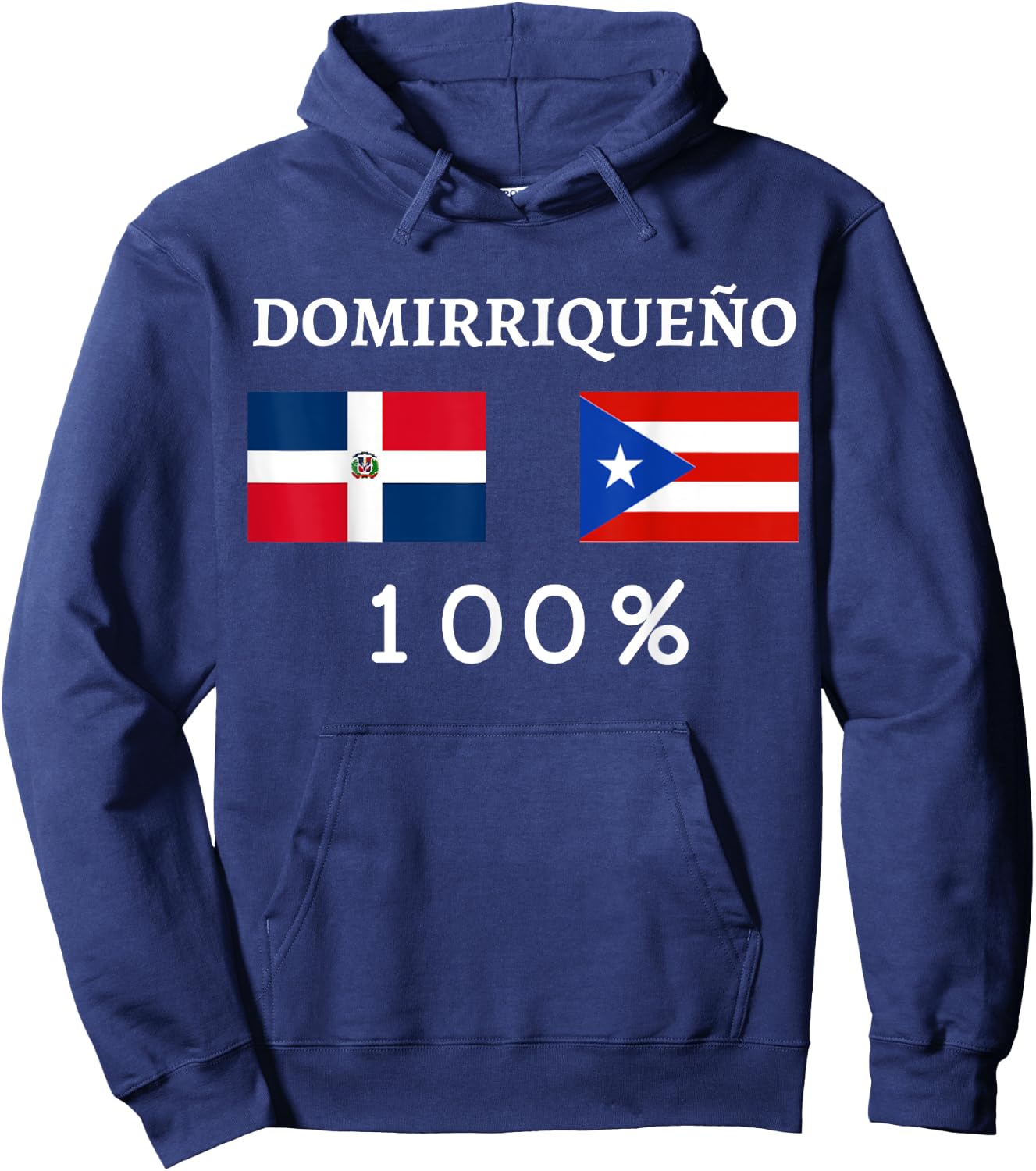Dominican Republic and Puerto Rico Domirriqueño Pride Gifts Hoodie - Hoodie | Navy