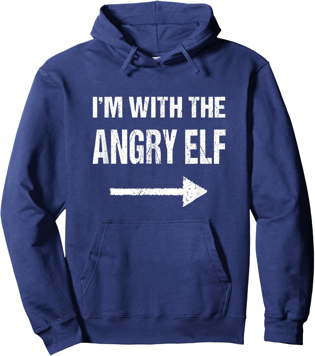 I'm With The Angry Elf Halloween Hoodie - Hoodie | Navy