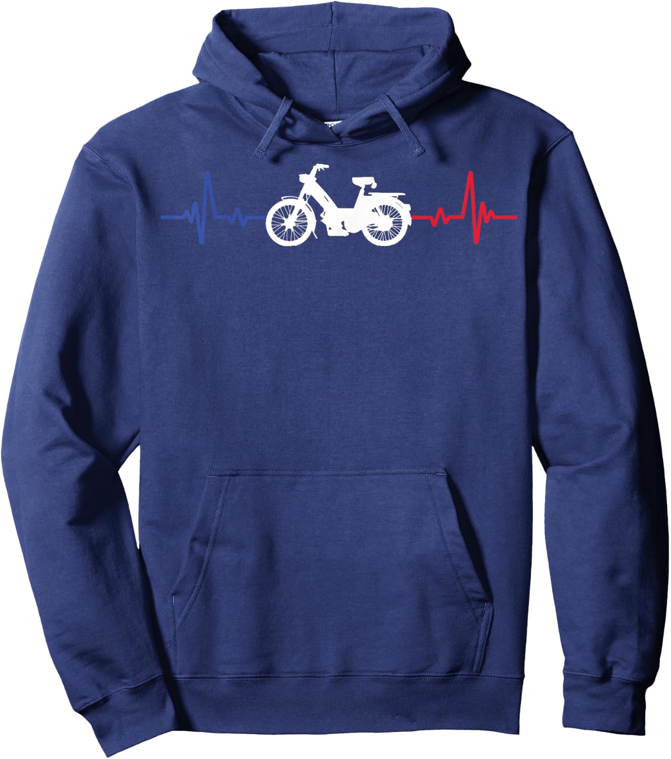 moped mob mobeur moped heartbeat humour , Black, S Hoodie - Hoodie | Navy