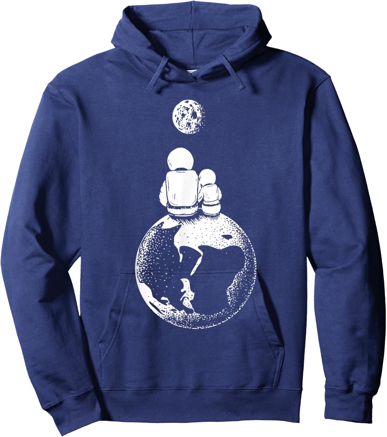 Moon and Astronaut Dad and Baby Space, Gift Father's Day Hoodie - Hoodie | Navy