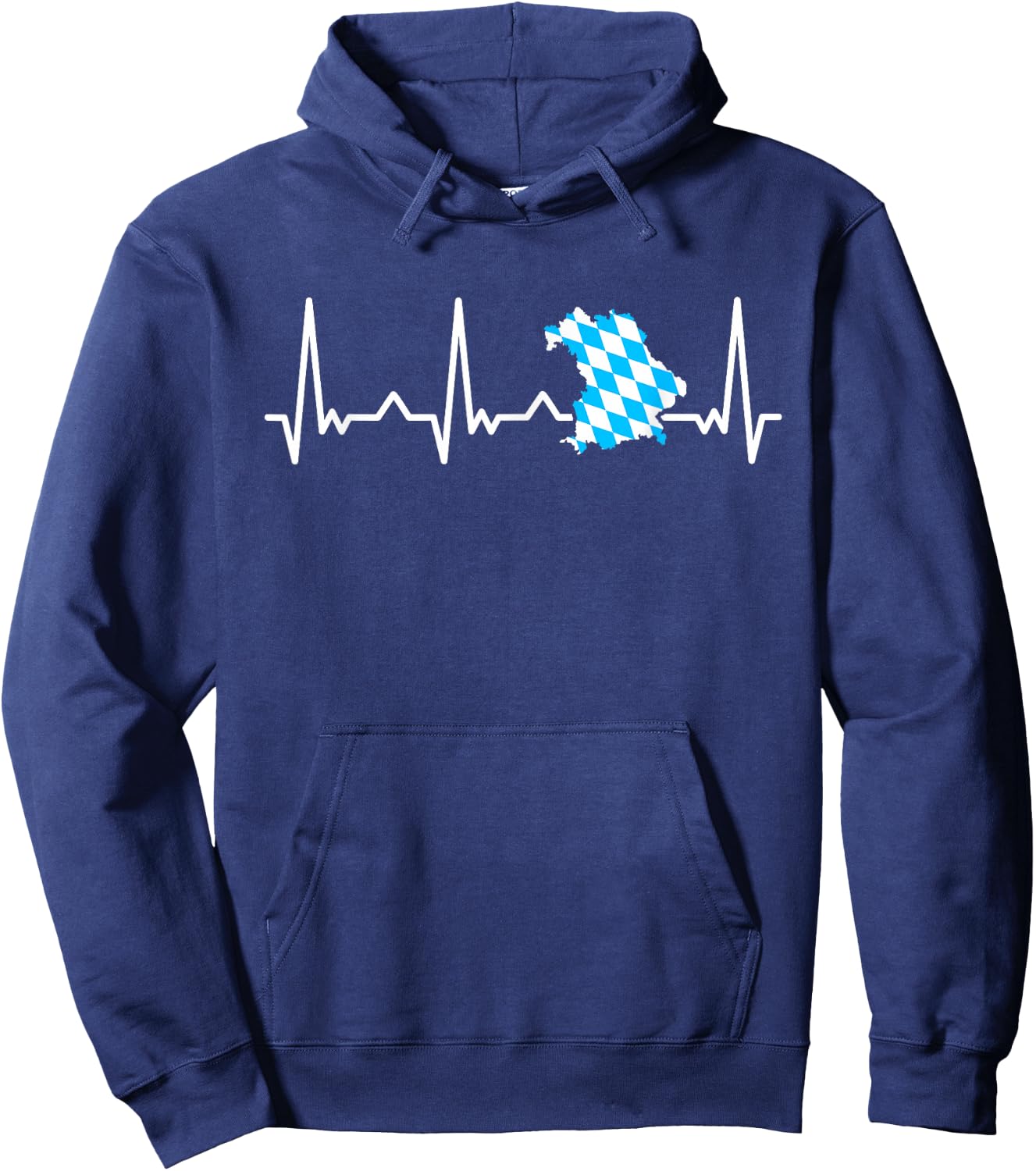 Bayern Herzschlag EKG Freistaat Bayern Bayerische Silhouette Hoodie - Hoodie | Navy