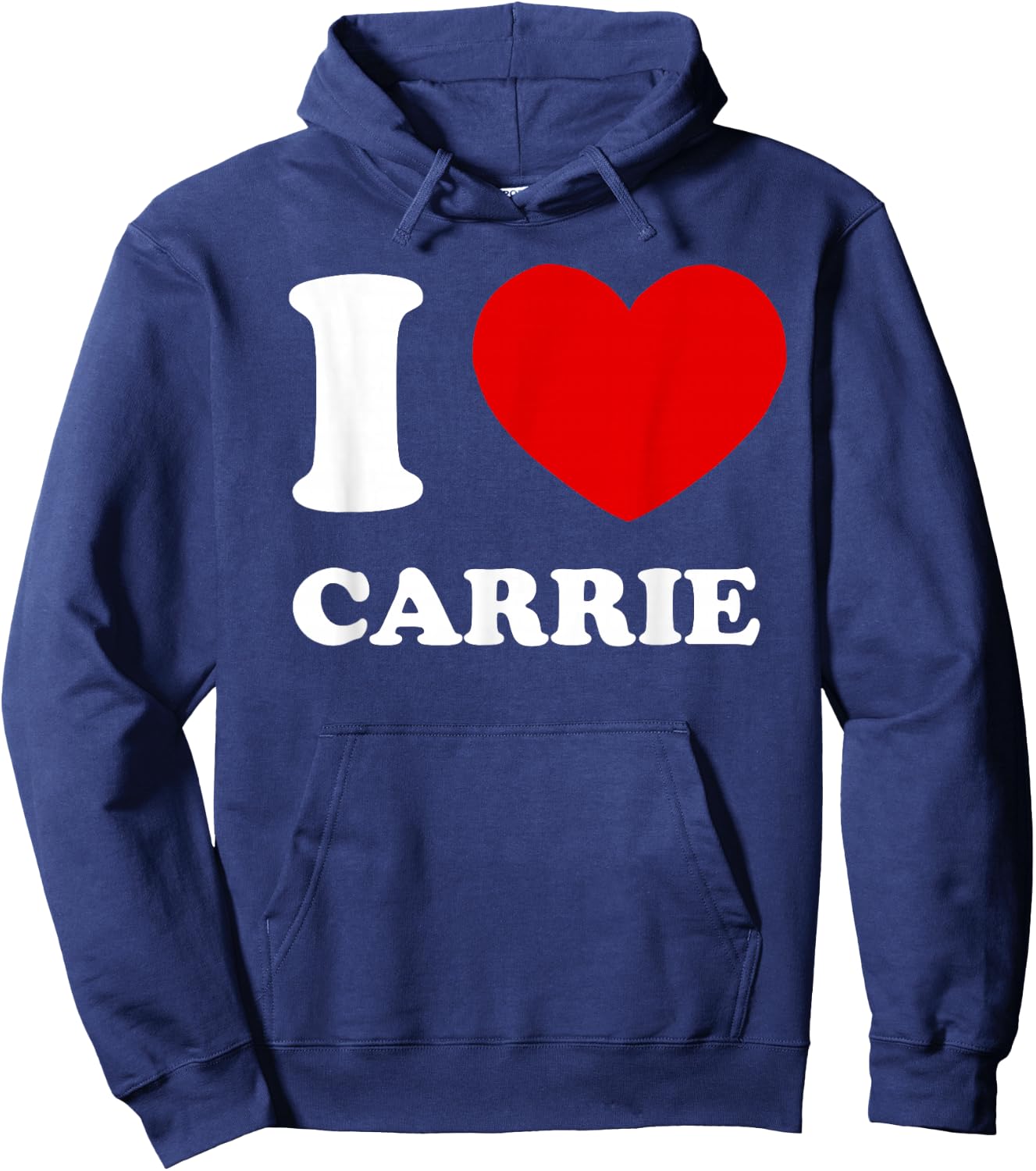 I Love Carrie by Foxio -Adult Black Modern Letter Print Hoodie - Hoodie | Navy