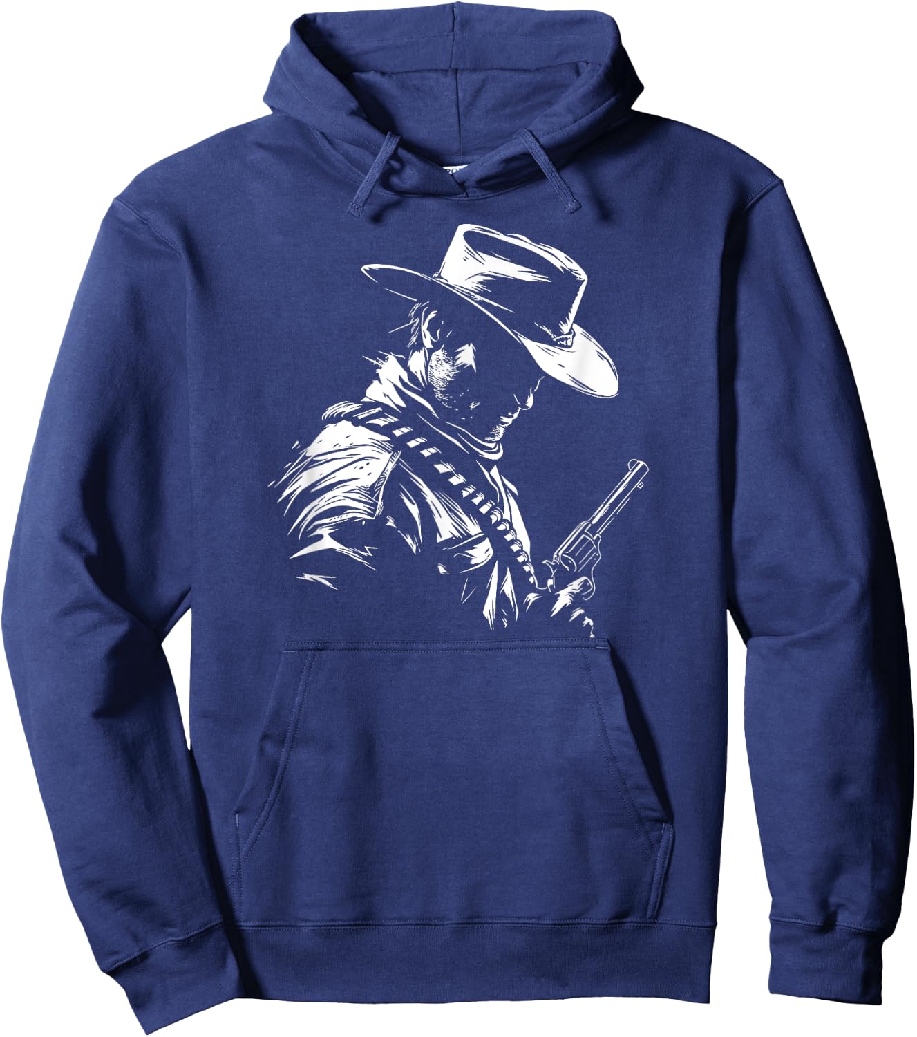 Retro Cowboy Old Western West Gun Revolver Countryman Hoodie - Hoodie | Navy