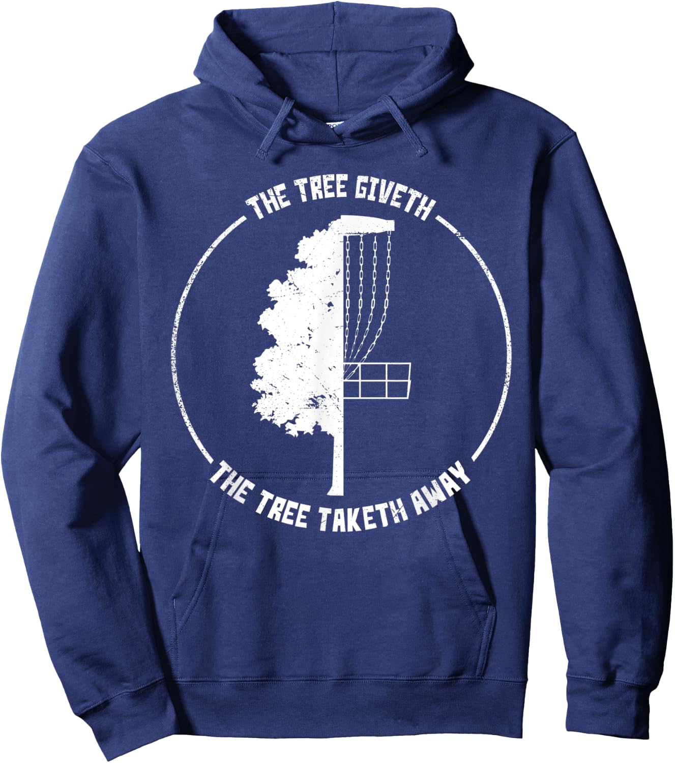 Discing Golf Funny Disc Sports Tree Icon Art Saying Design Hoodie - Hoodie | Navy
