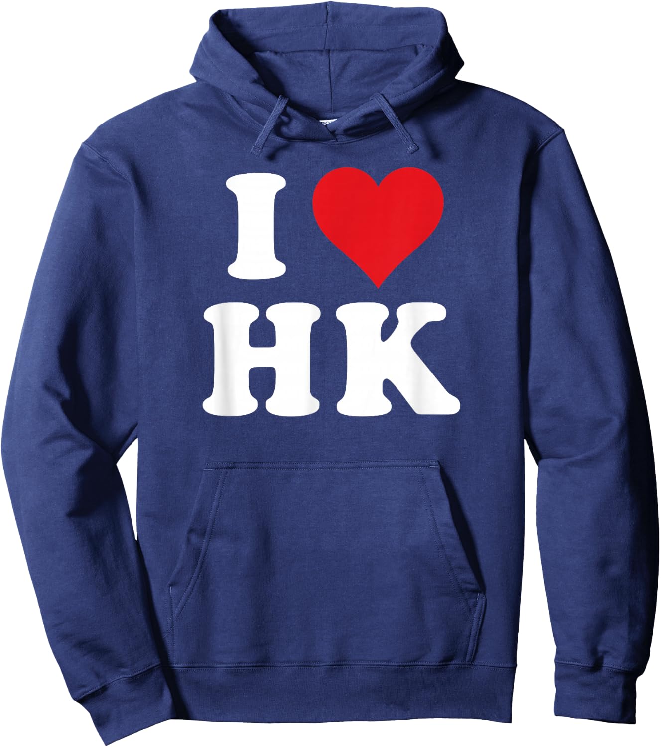 I Love HK Initials I Heart H.K. First Last Name H K , Black, S Hoodie - Hoodie | Navy