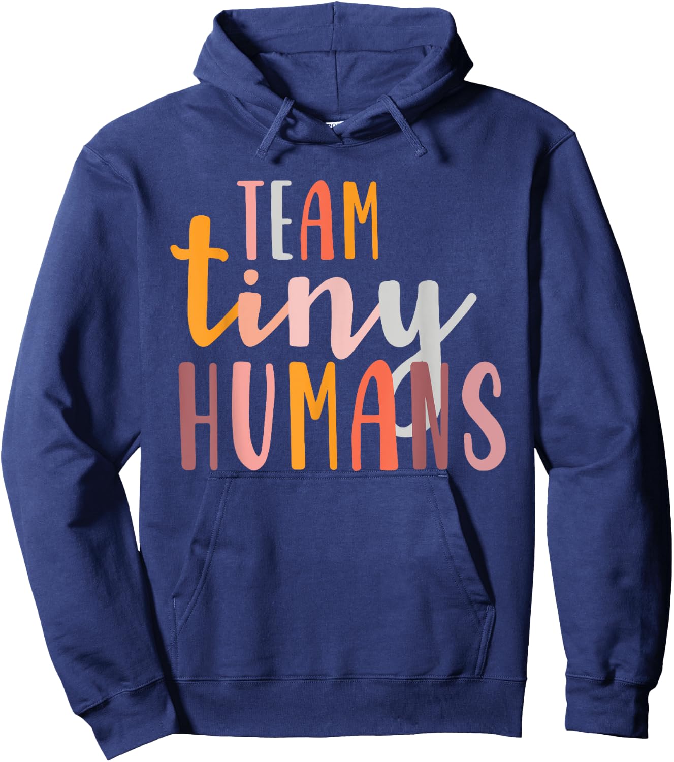 NICU Nurse ICU Neonatal Boho Colorful Retro Team Tiny Humans Hoodie - Hoodie | Navy