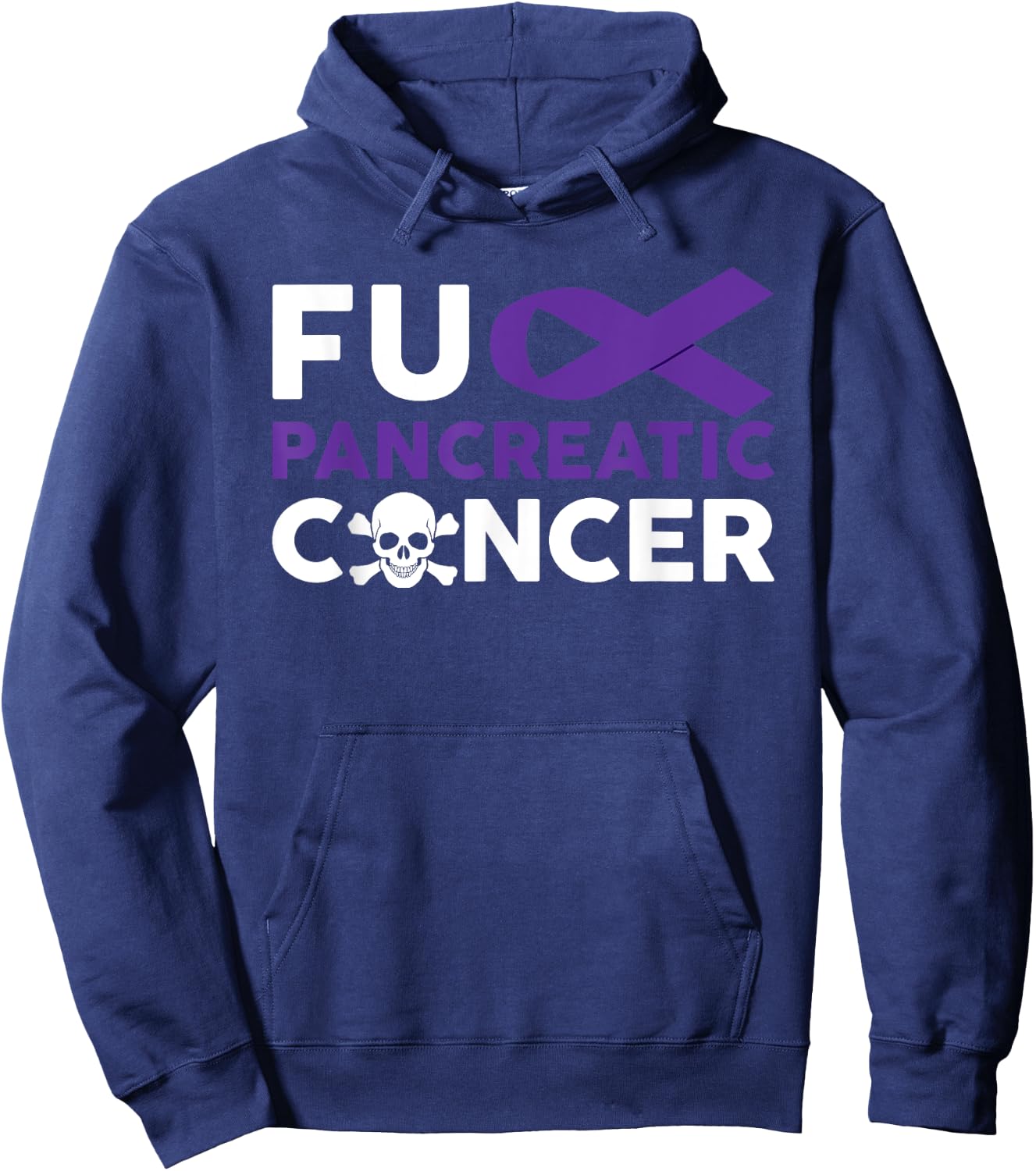 Fuck Pancreatic Cancer T Shirt Fighting Cancer Together Gift Hoodie - Hoodie | Navy