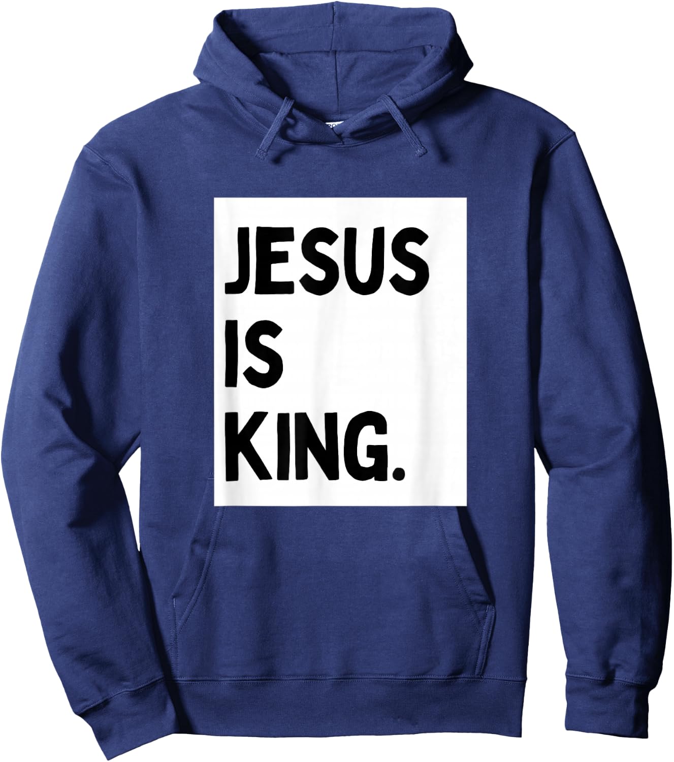 Jesus Is King - Minimalist Christian Religious Jesus Hoodie - Hoodie | Navy