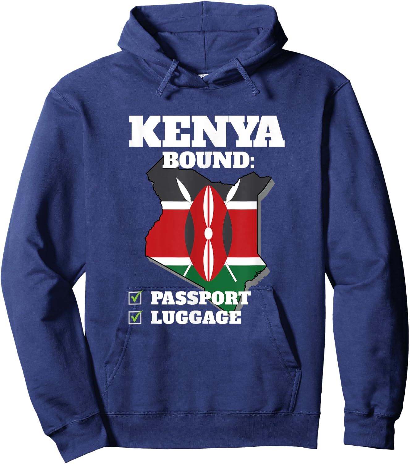 Kenya Bound Country Travel Kenyan Flag Vacation Traveling Hoodie - Hoodie | Navy