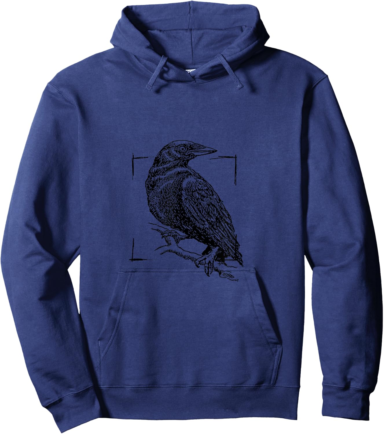 Fuzzy Blindspot -Adults Crow , Blue, Small, Short Sleeve, Halloween, Modern Style Hoodie - Hoodie | Navy