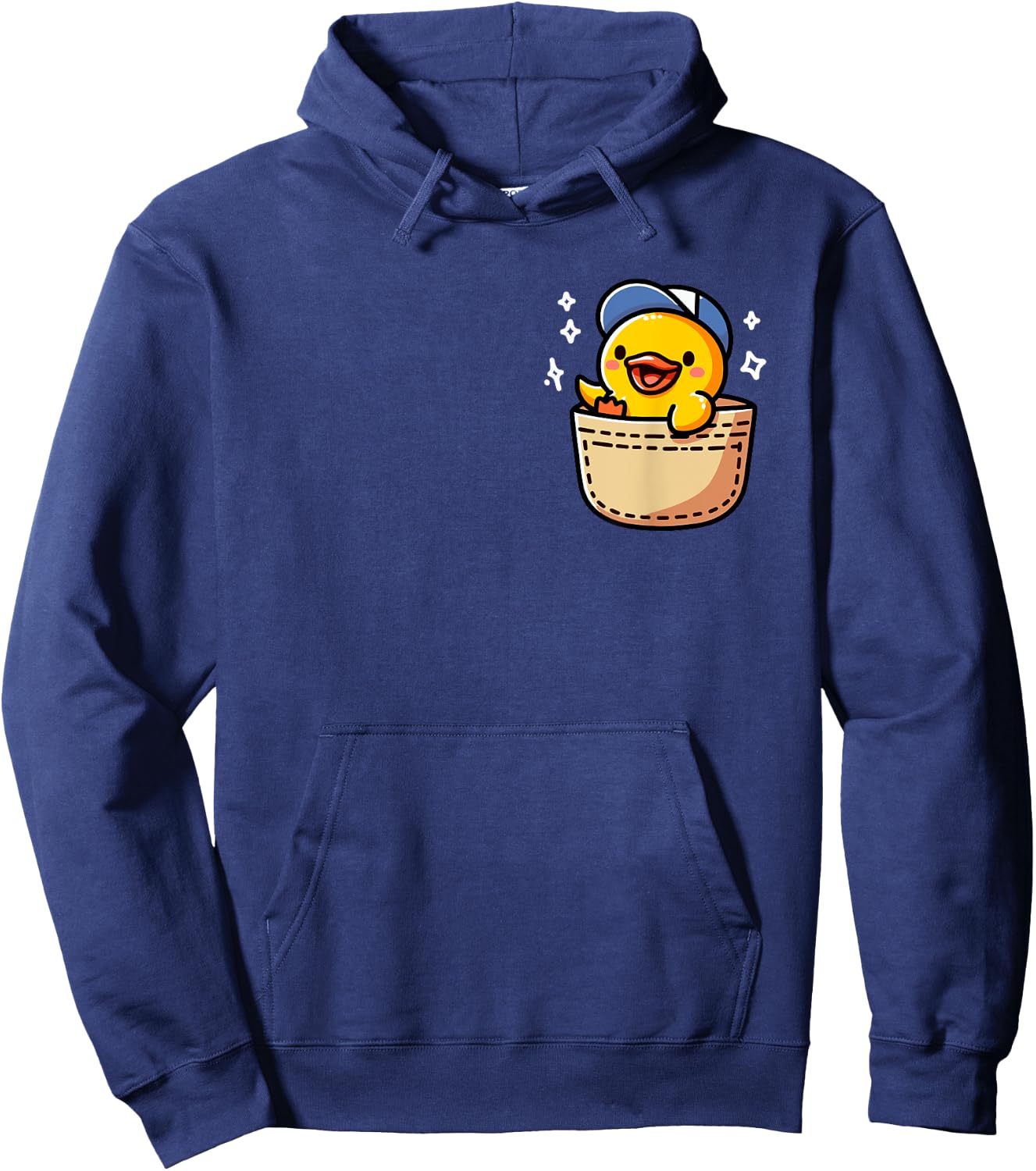 Duck In Pocket Funny Cute Yellow Duck Lover Hoodie - Hoodie | Navy