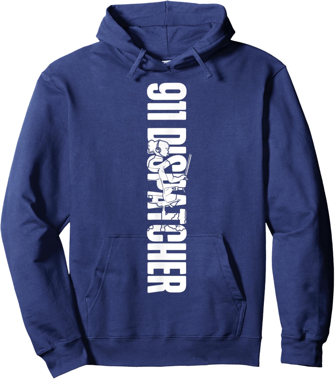911 Dispatcher Thin Gold Yellow Line 911 Dispatcher Hoodie - Hoodie | Navy