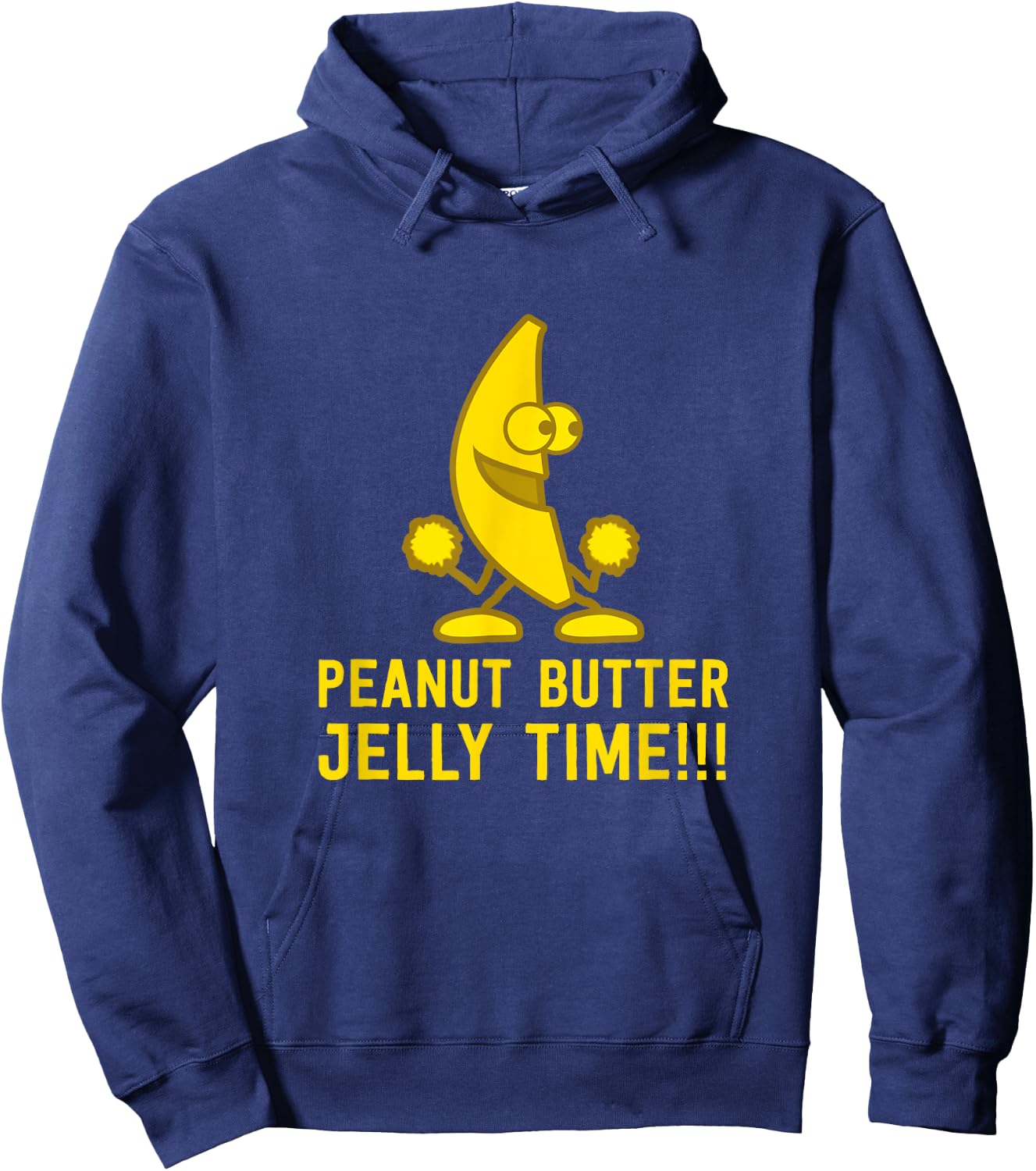 Peanut Butter Jelly Time Funny Banana Yellow Fruit Hoodie - Hoodie | Navy