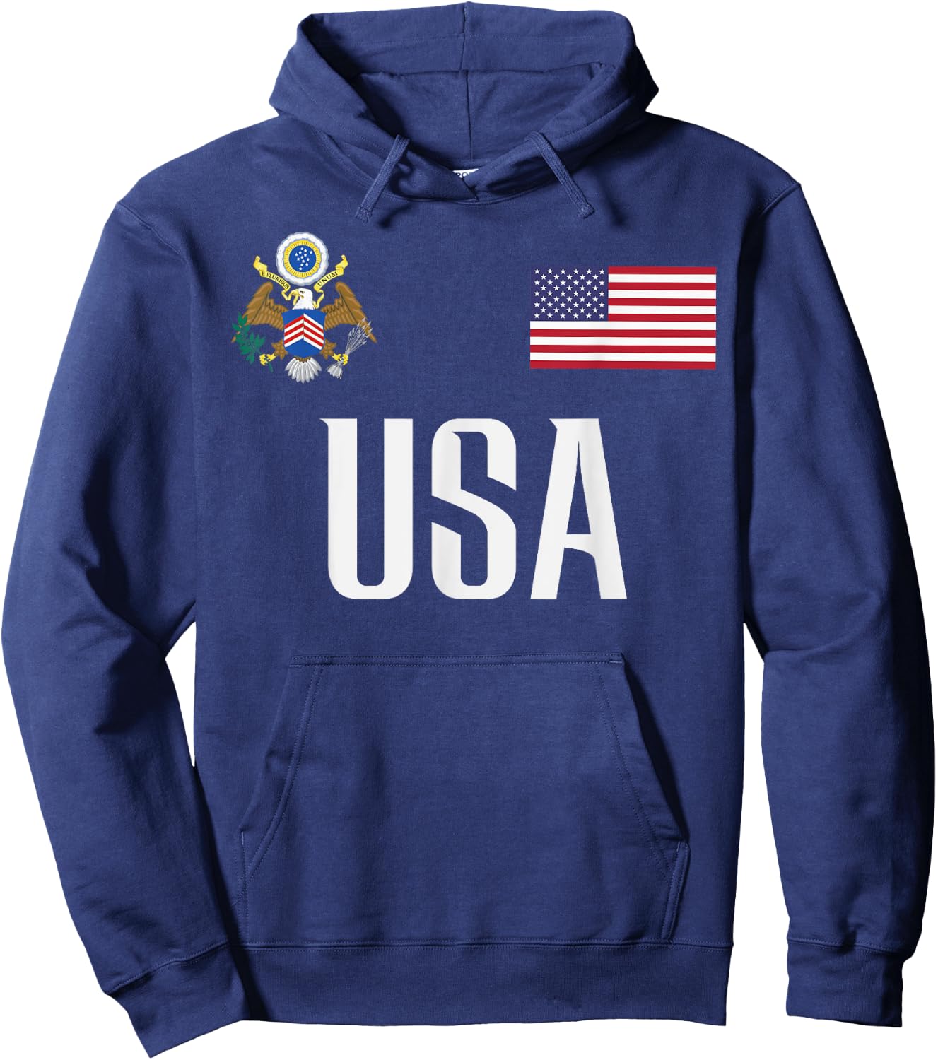 USA America Flag Football Soccer Fan Men Women Kids Hoodie - Hoodie | Navy
