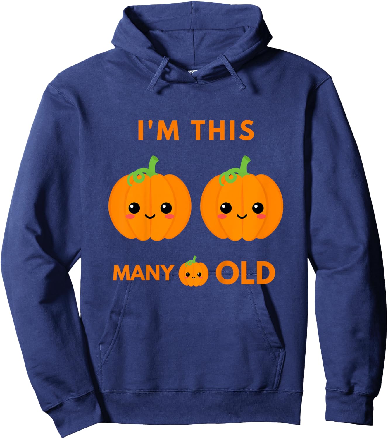 Kids I'm This Many Pumpkins Old - Pumpkin 2nd Bday 2 Years Old Hoodie - Hoodie | Navy