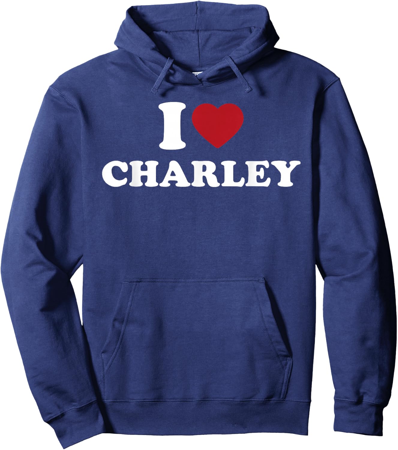 I Love Charley, I Heart Charley Red Heart Hoodie - Hoodie | Navy