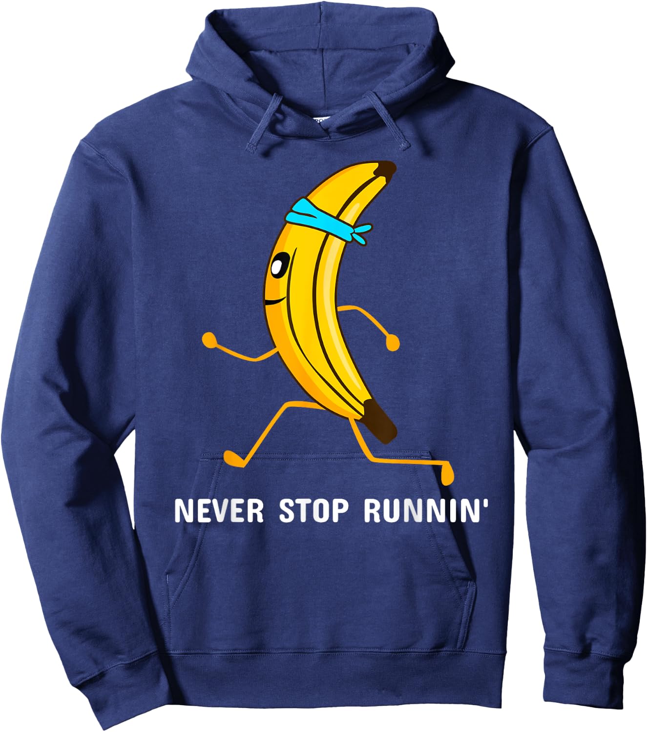 Never stop running - running banana - jogging Hoodie - Hoodie | Navy