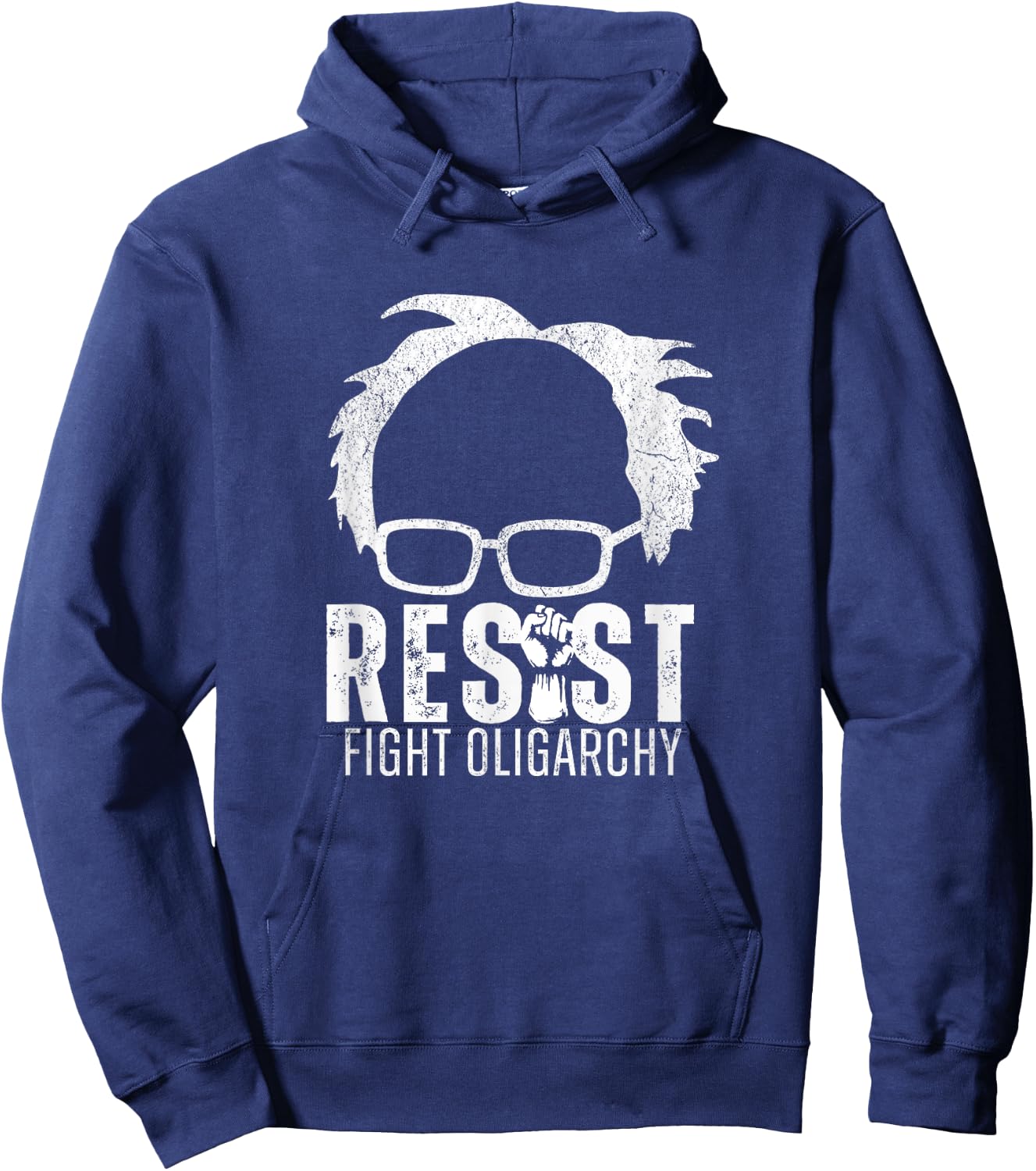 Resist Fight Oligarchy Bernie Sanders 2028 Bernie President Hoodie - Hoodie | Navy