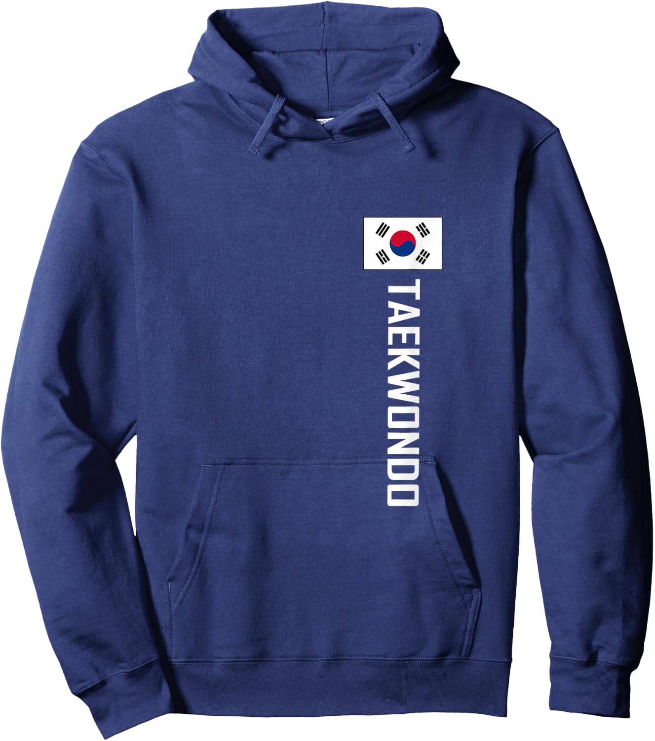 Taekwondo vertikal weiß mit koreanischer Flagge Hoodie - Hoodie | Navy