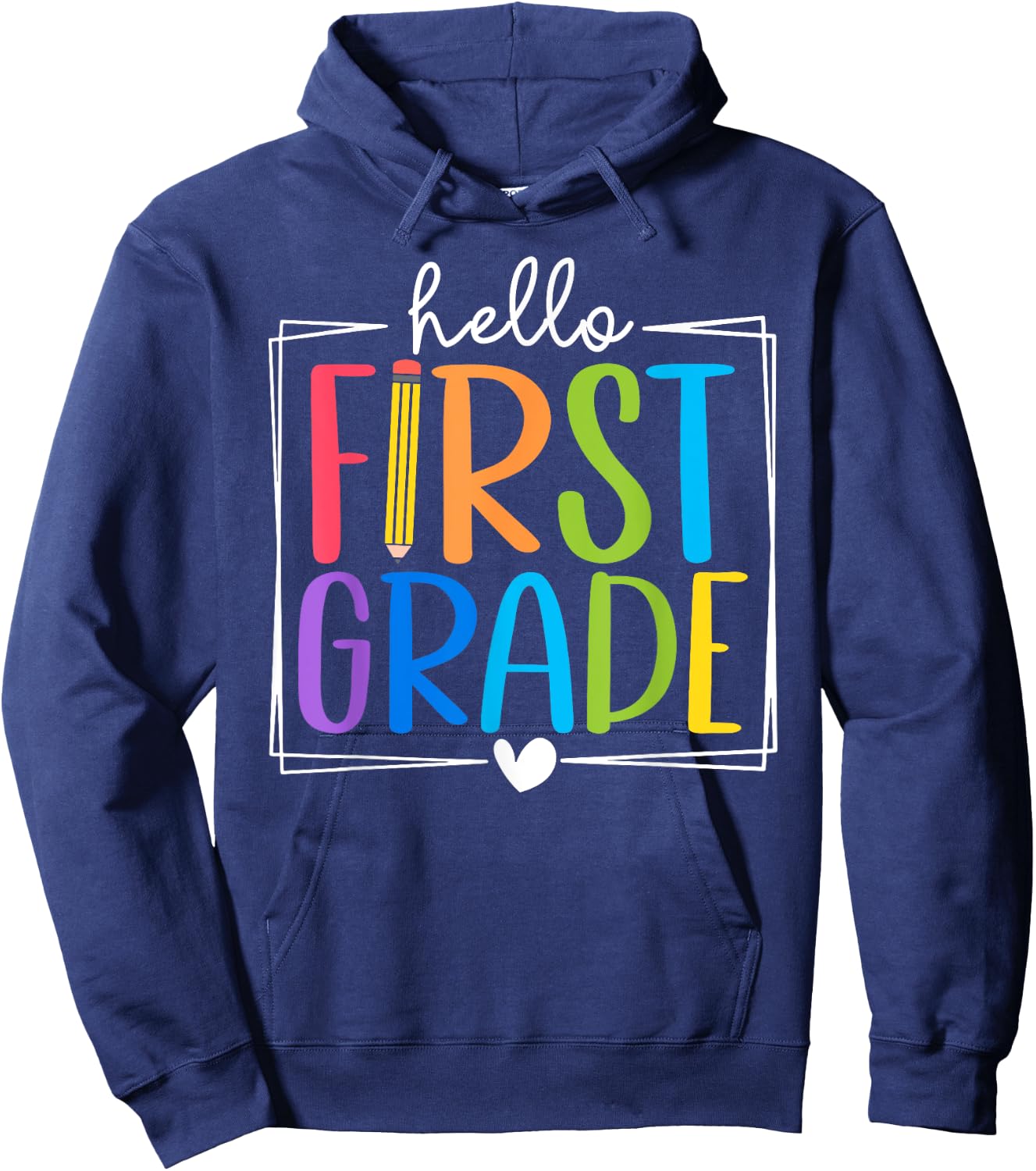 Hello First Grade Team 1st Grade Back to School Teacher Kids Hoodie - Hoodie | Navy