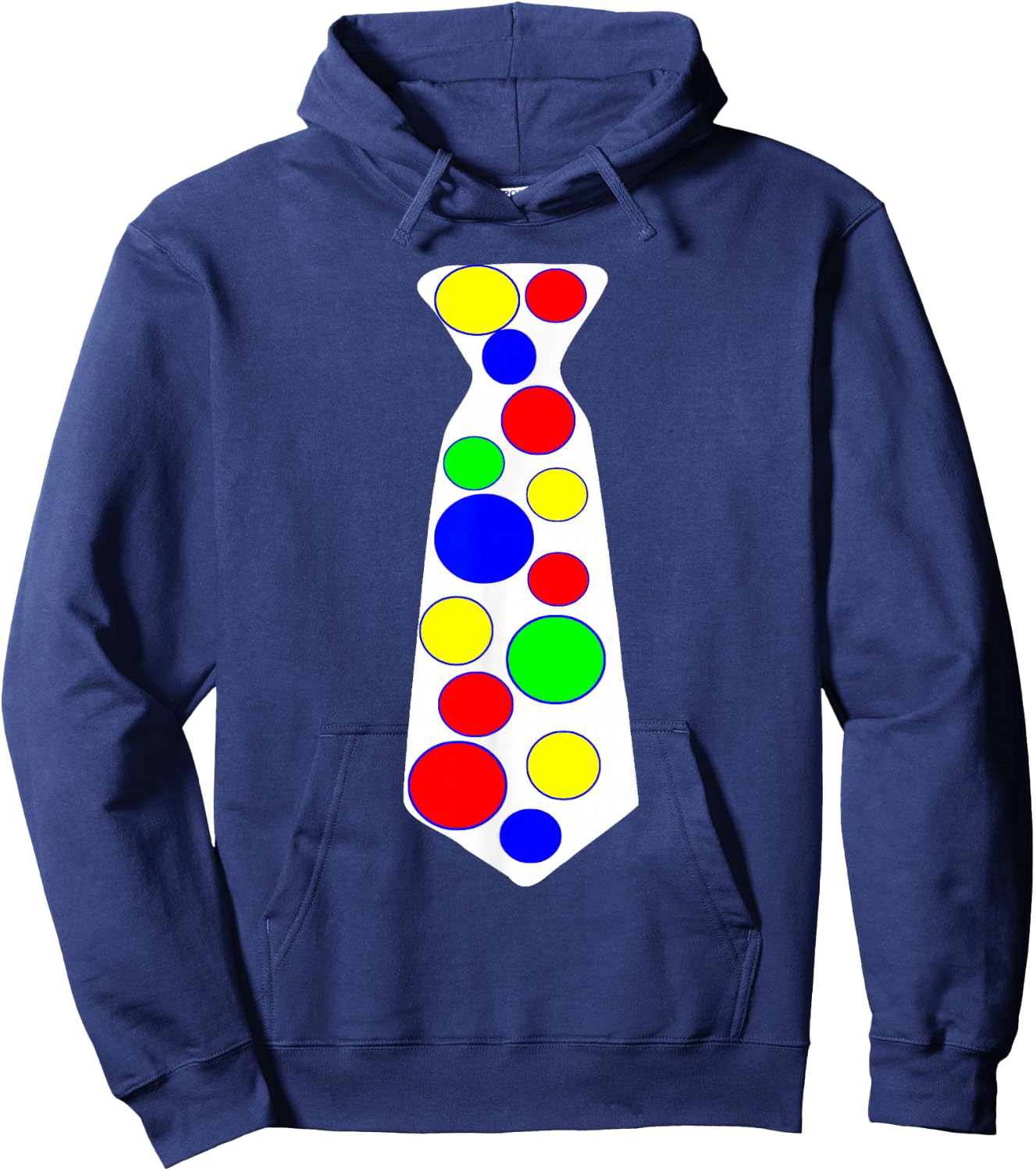 Jumbo Tie Clown Costume Shirt Multi Colored Polka Dots Hoodie - Hoodie | Navy