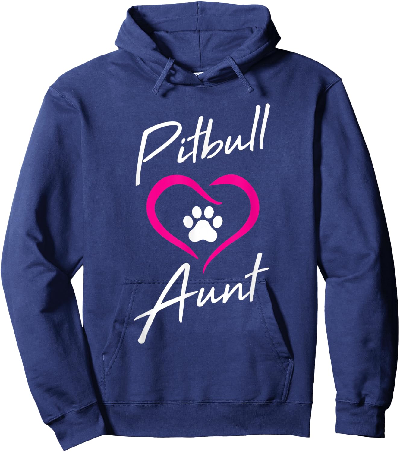 Pitbull Aunt Love Dog Paw Print Cool Animal Lover Gifts Men Women Kids Hoodie - Hoodie | Navy