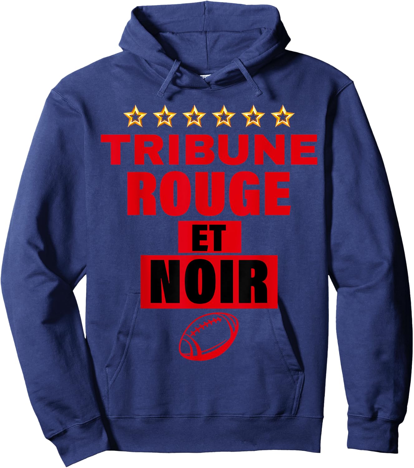 Rugby Toulouse Supporter Tribune Red and Black Man Woman , Black, S Hoodie - Hoodie | Navy