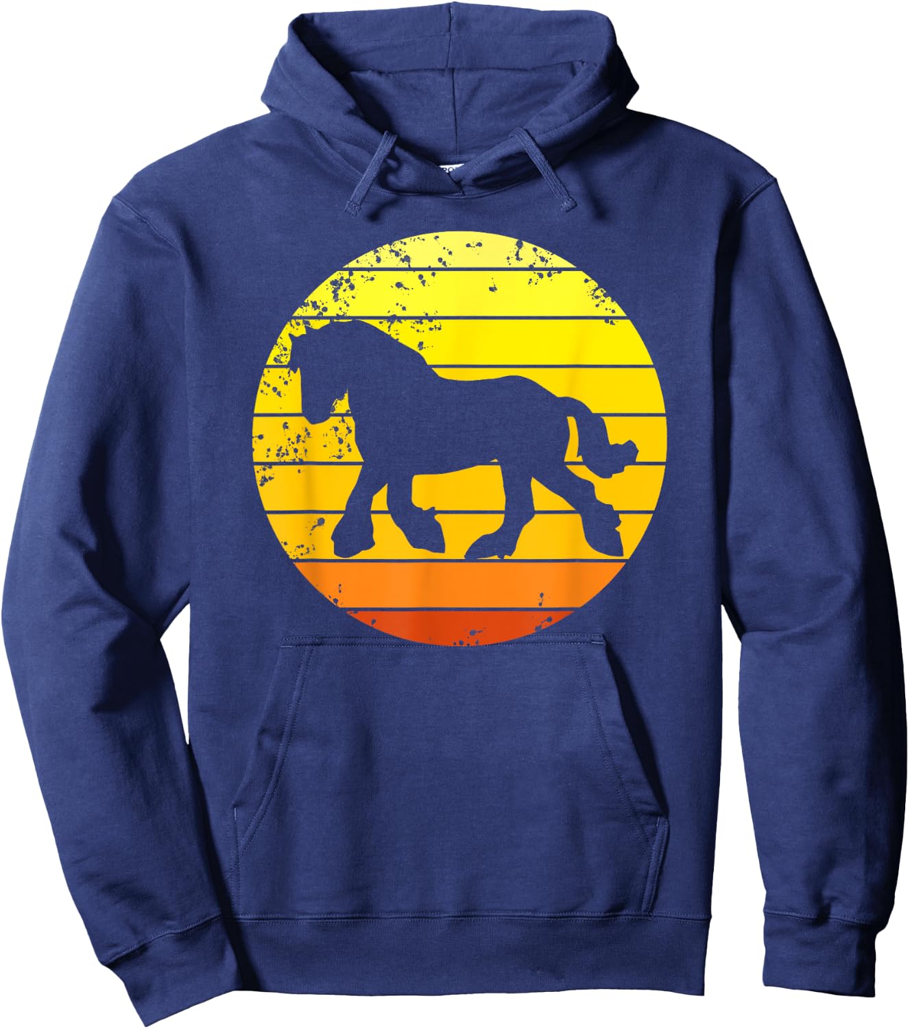 Shire Horse Draft Horses Coldblood Draught Retro Hoodie - Hoodie | Navy