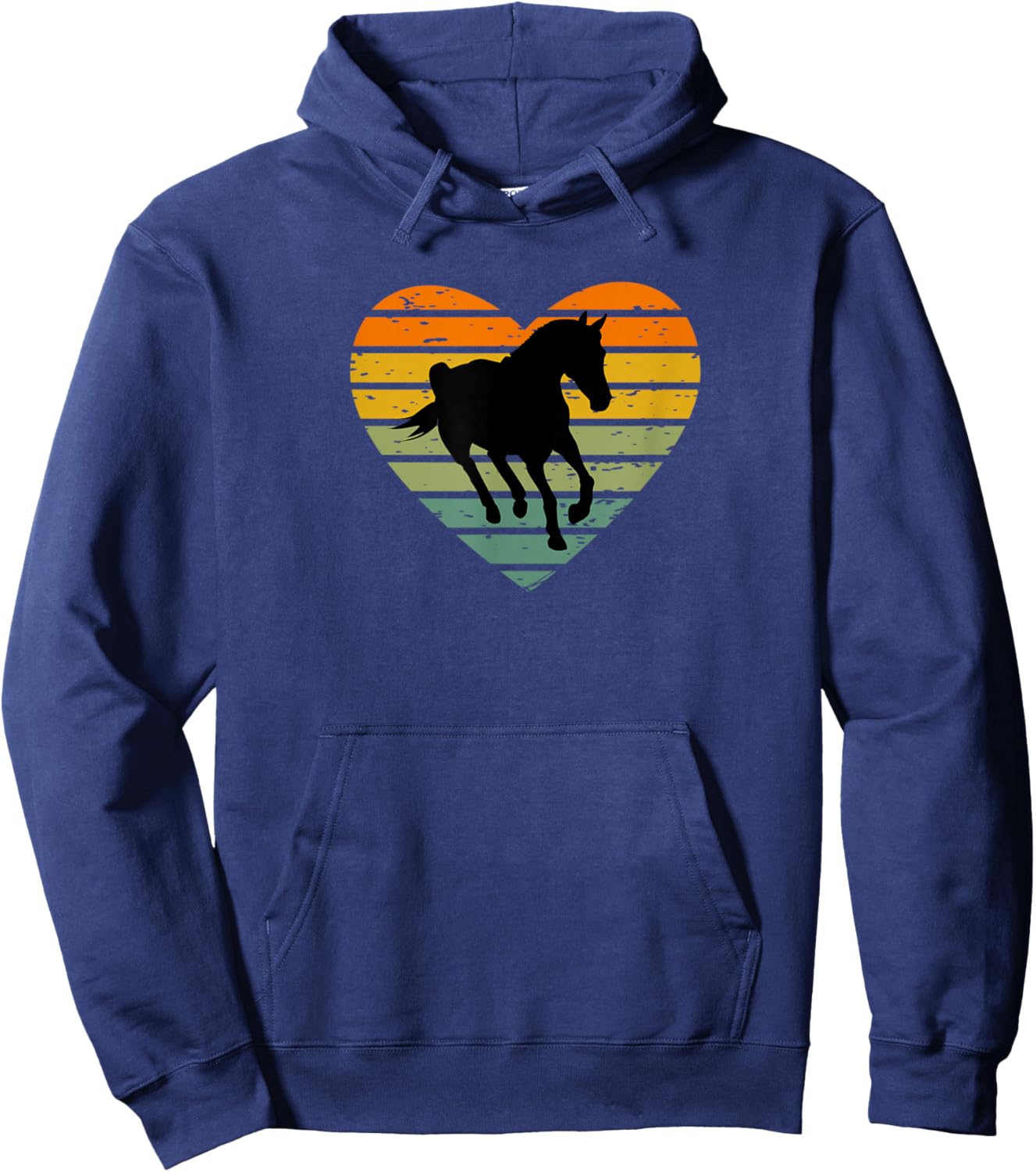 with German Text "Ich liebe Pferde reiten Pferdeliebe", black Hoodie - Hoodie | Navy