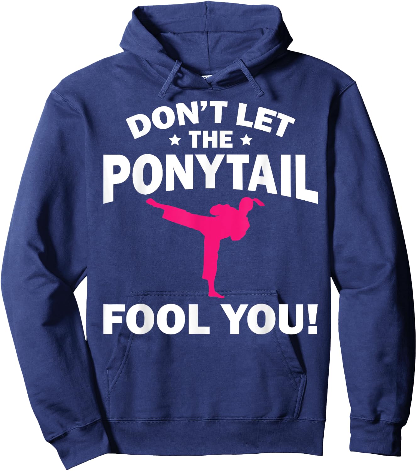 Funny Girl Karate Design Kids Women Kickboxing Black Belt Hoodie - Hoodie | Navy