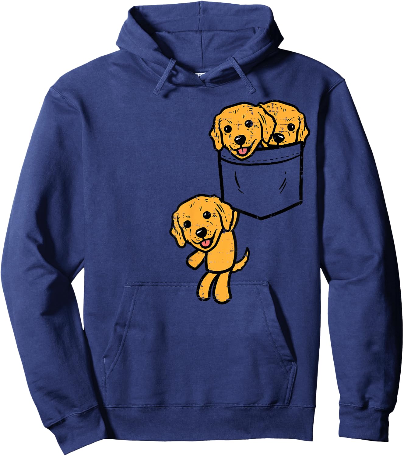 Pocket Golden Retriever Puppies Cute Dog Lover Owner Gift Hoodie - Hoodie | Navy