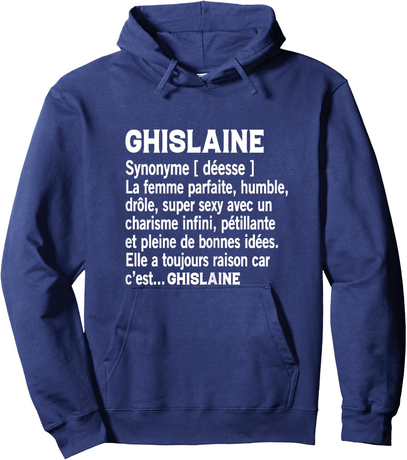 Woman Humor Personalized Gift Ghislaine Name Definition Hoodie - Hoodie | Navy