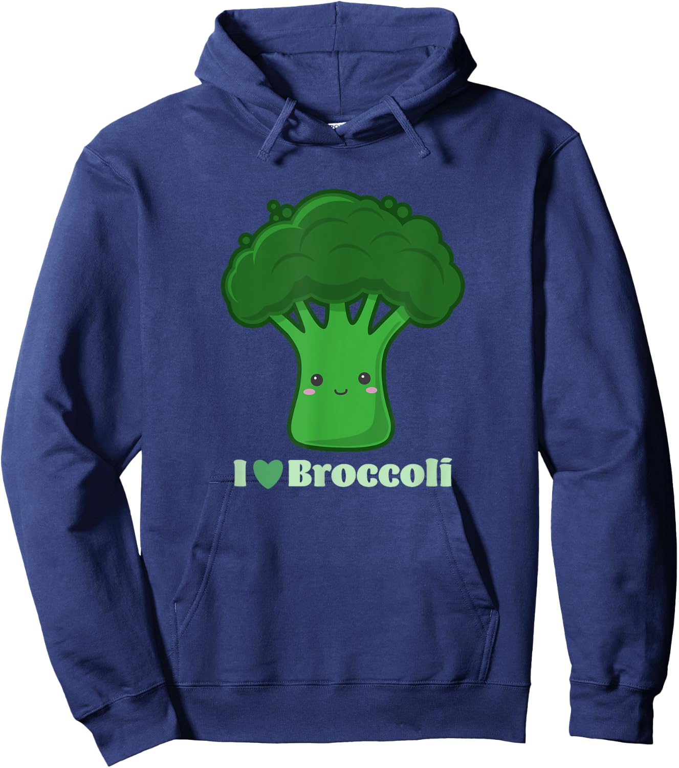 Funny Vegan Cute Vegetables I Love Broccoli , Black, S Hoodie - Hoodie | Navy