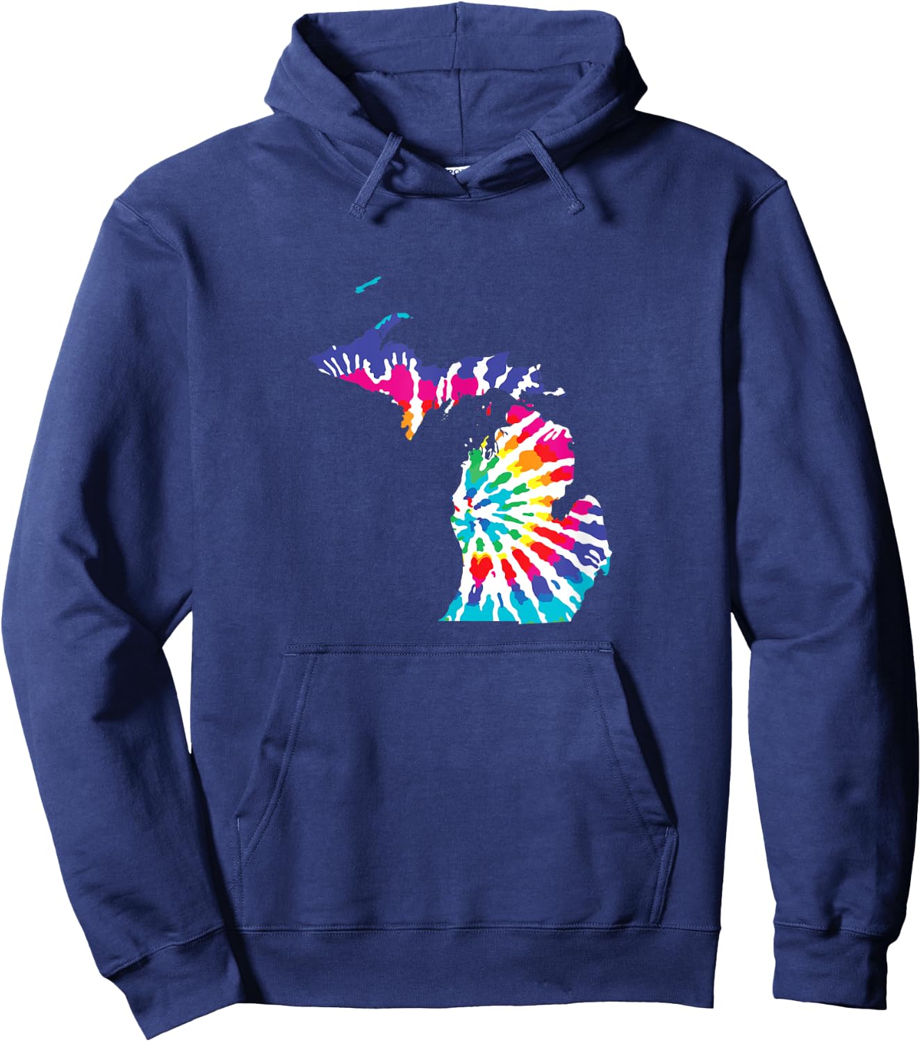 Michigan is Home Tie Dye State Pride T Shirt Hoodie - Hoodie | Navy
