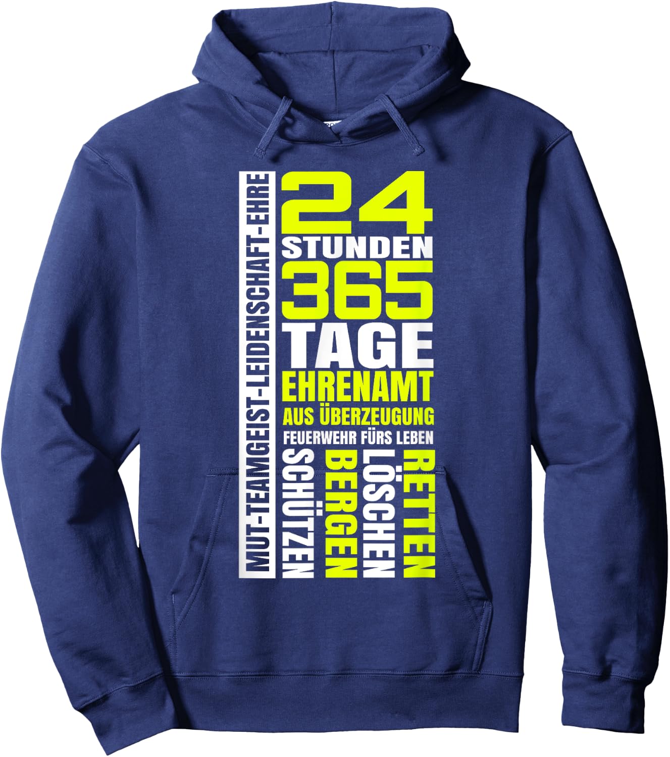 Fire Brigade Volunteer Uniform Fire Group 112 Fireman , black Hoodie - Hoodie | Navy
