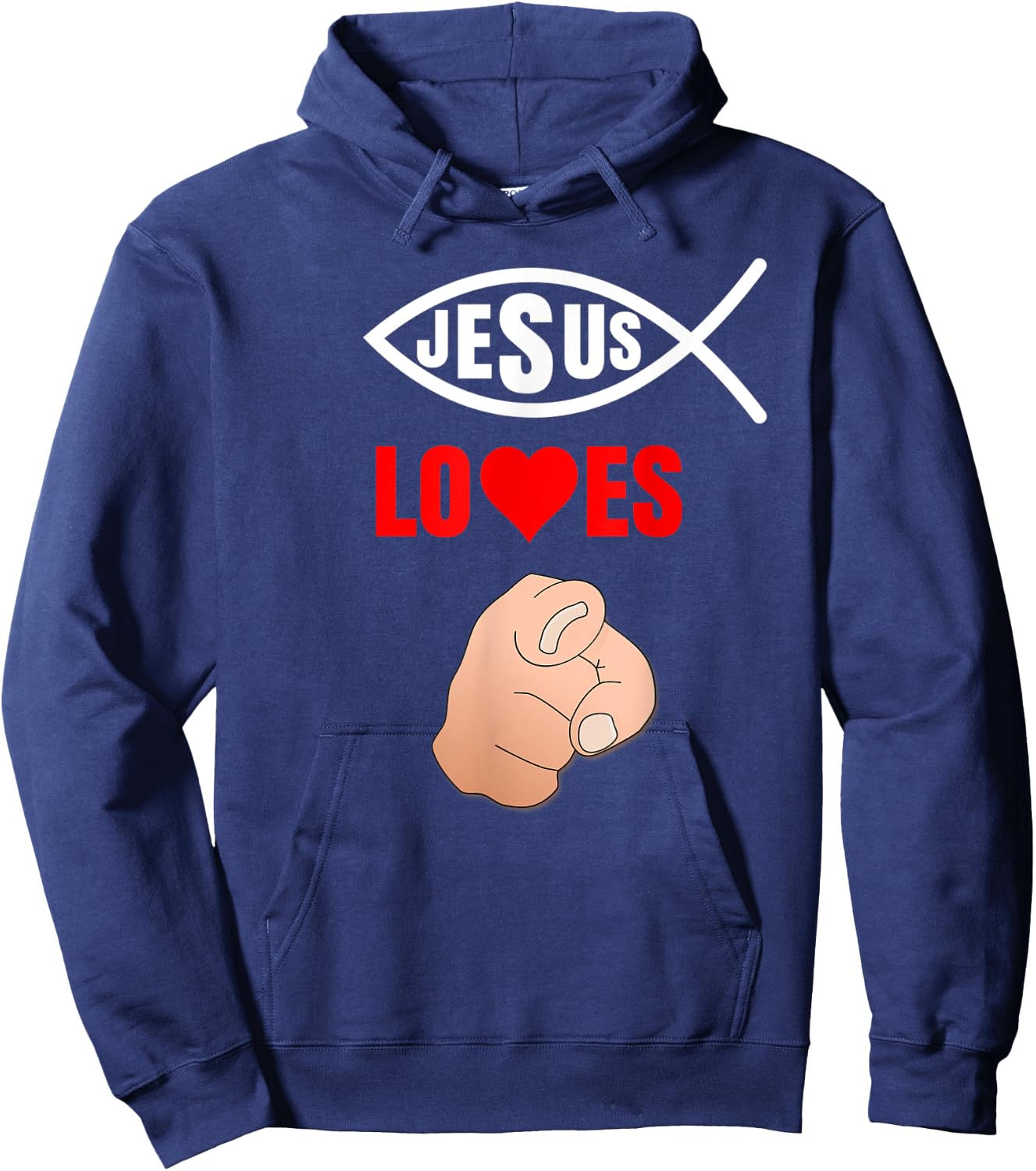 Ichthys Jesus loves you - Christian Ichthus Fish Ichthys4m3 Hoodie - Hoodie | Navy