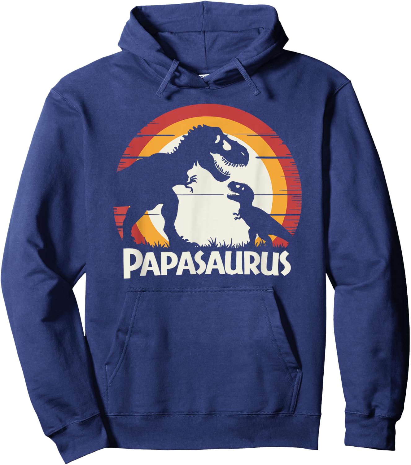 Papa Dinosaur Tyrannosaurus Rex Men's PapaSaurus Hoodie - Hoodie | Navy