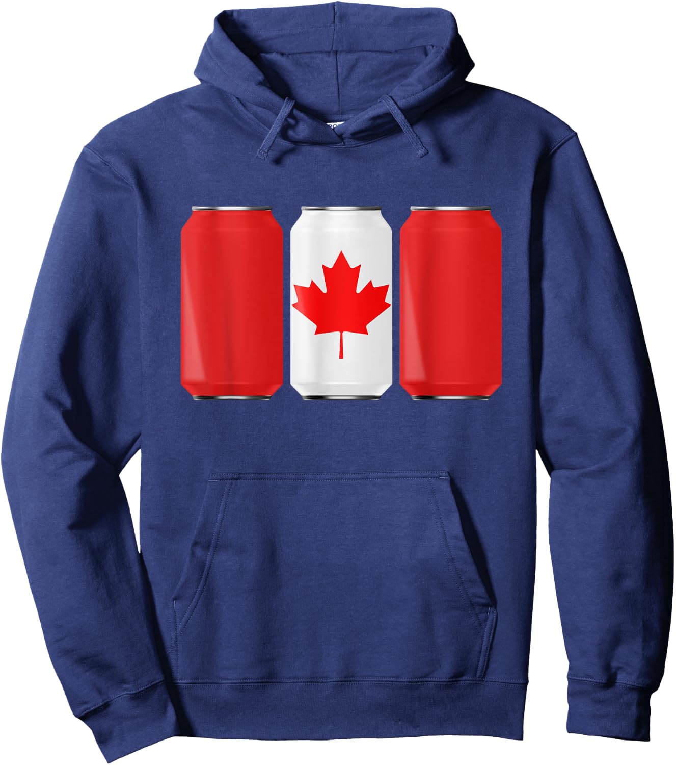 Patriotic Beer Cans Canada w/ Canadian Flag Women Men Hoodie - Hoodie | Navy